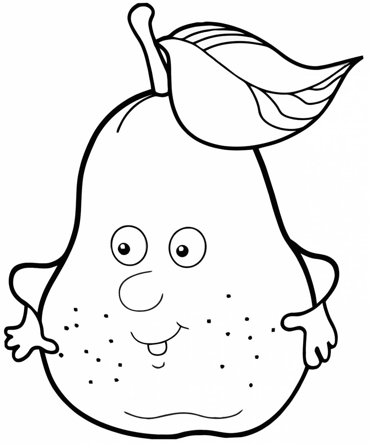 Fun coloring pear for babies