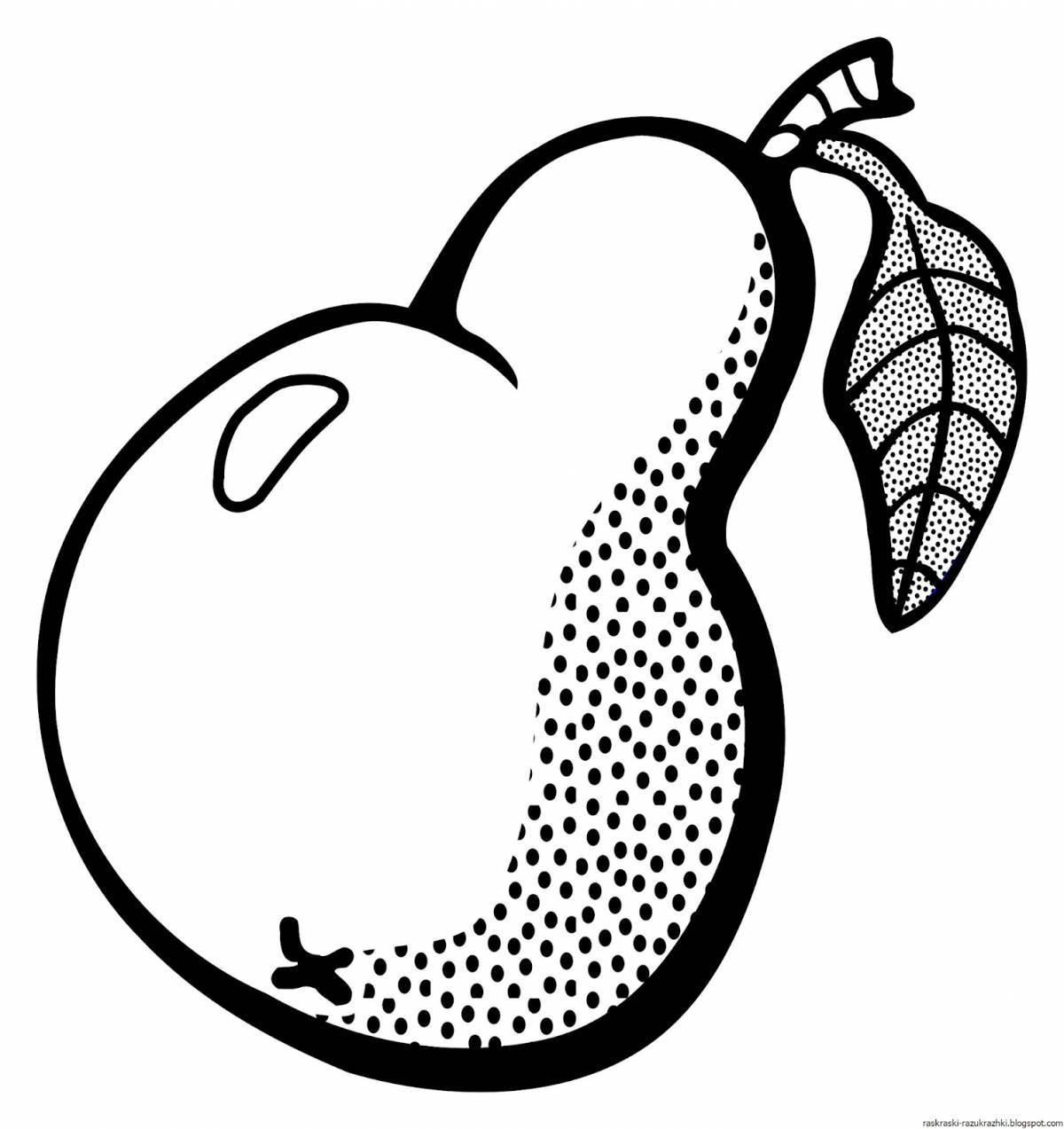 Adorable pear coloring book for kids