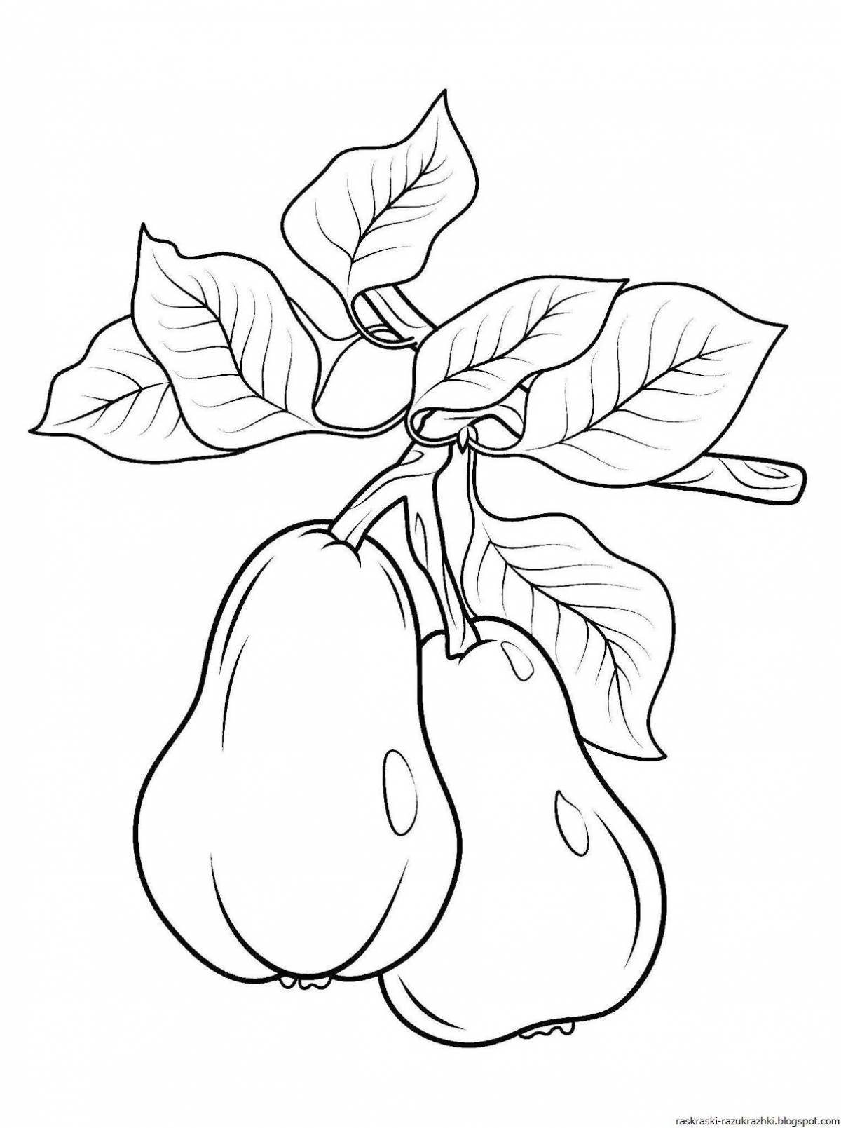 Funny pear coloring book for babies