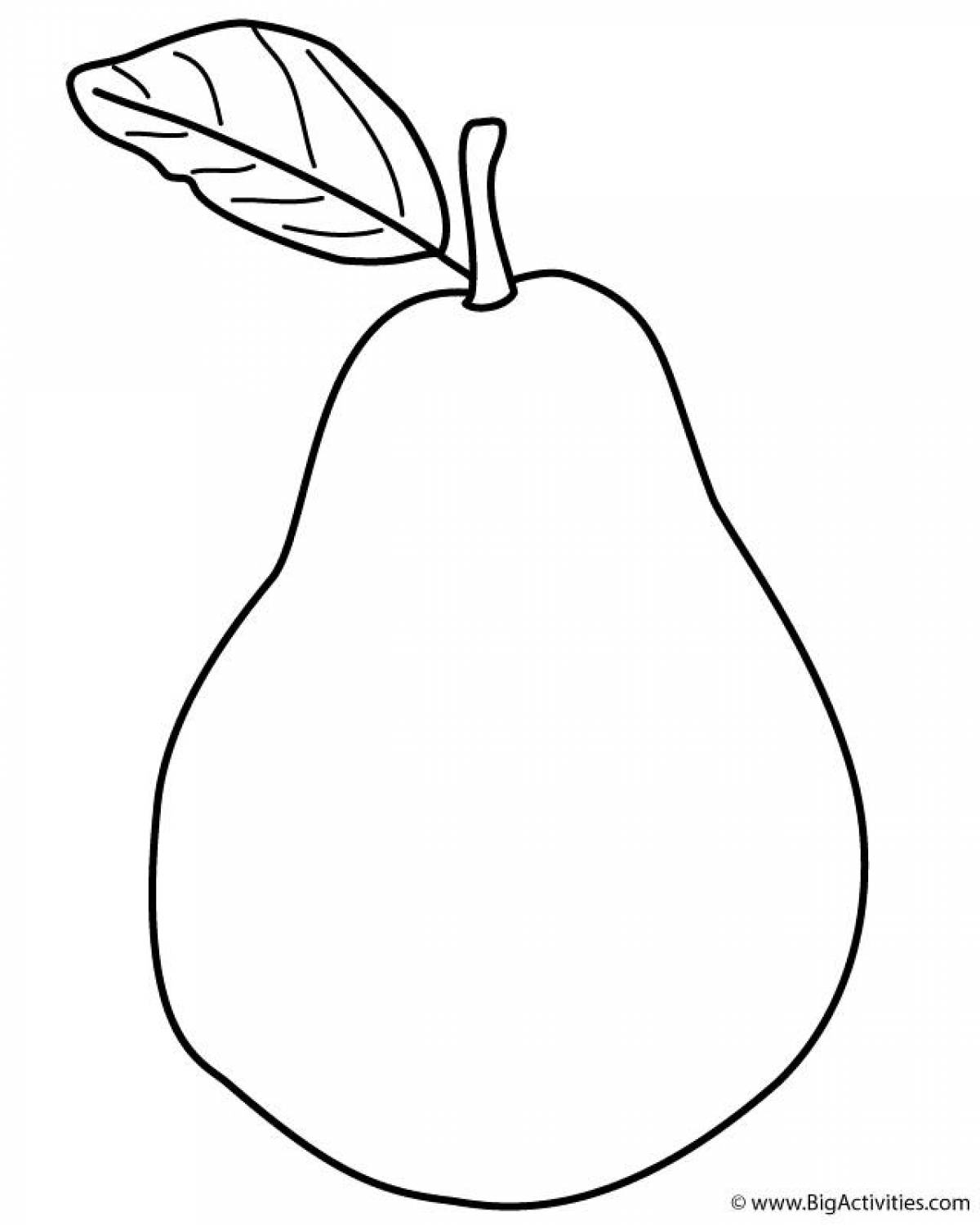Exciting pear coloring page for kids