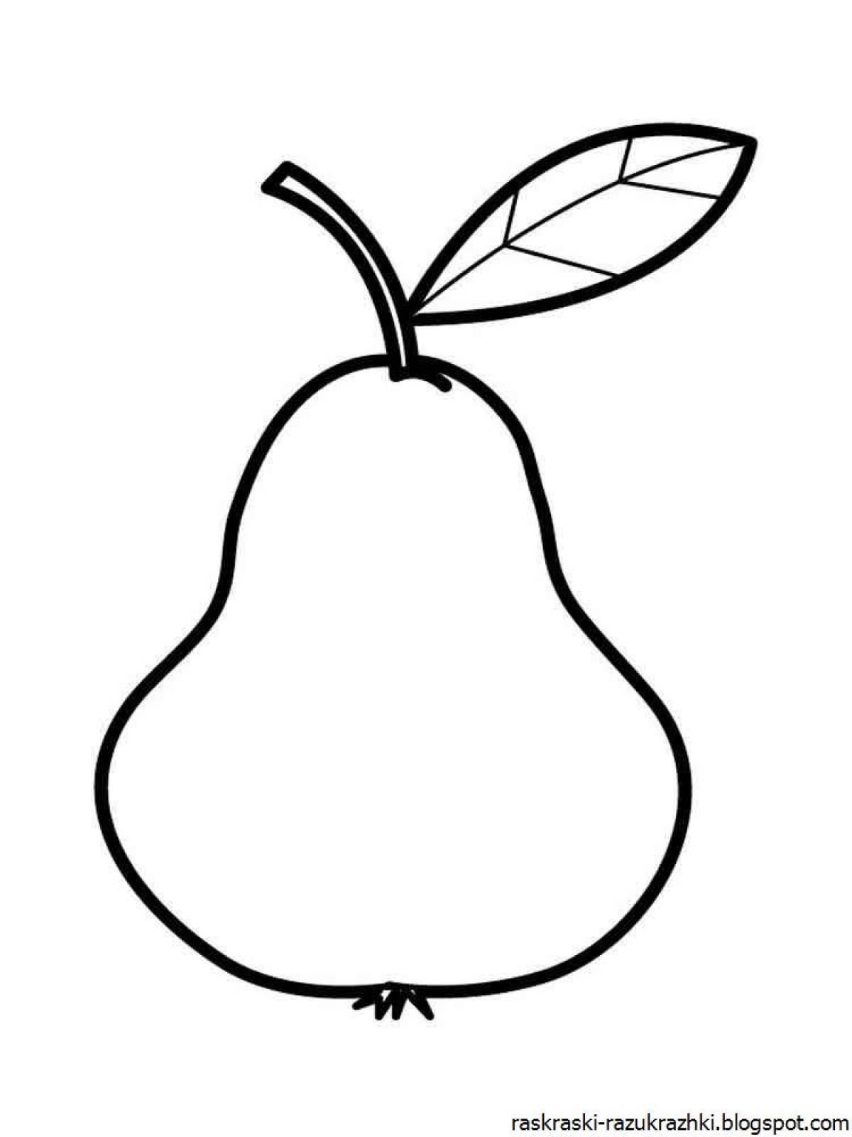 Glittering pear coloring book for beginners