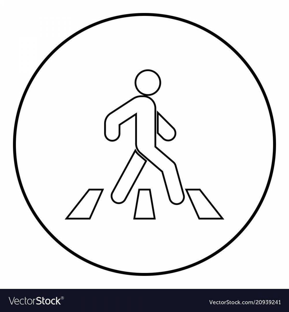 Playful crosswalk coloring page