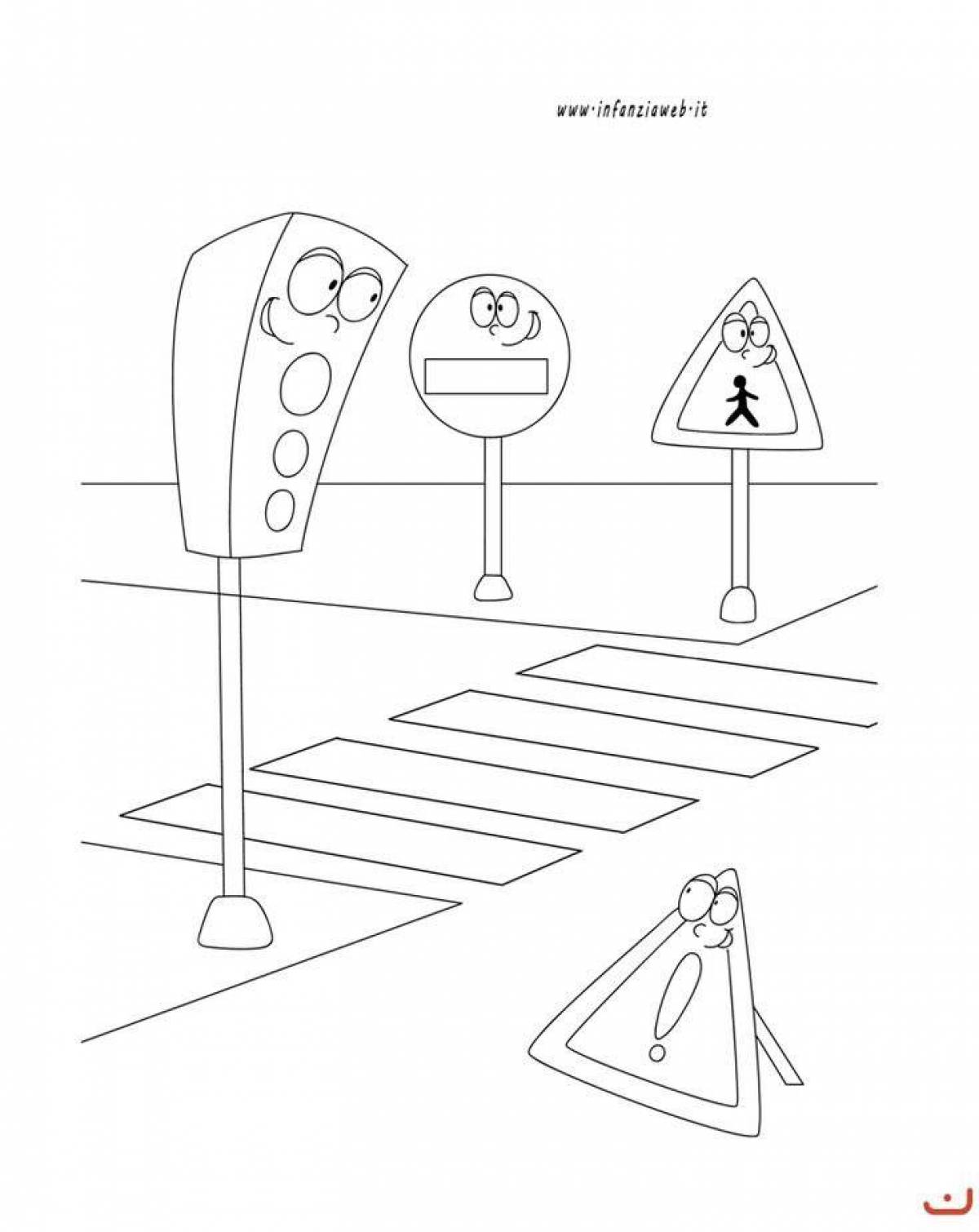 Crossing coloring page