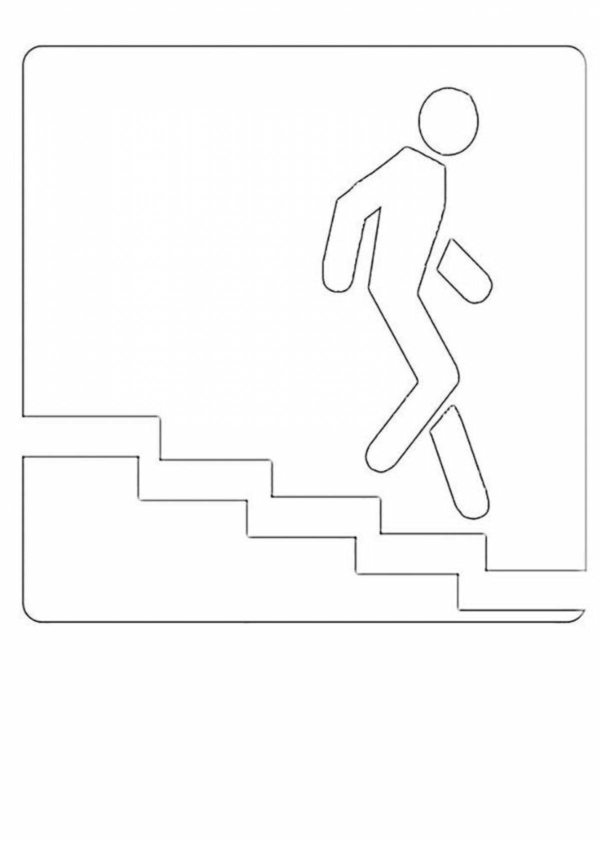 Pedestrian crossing holiday sign coloring page
