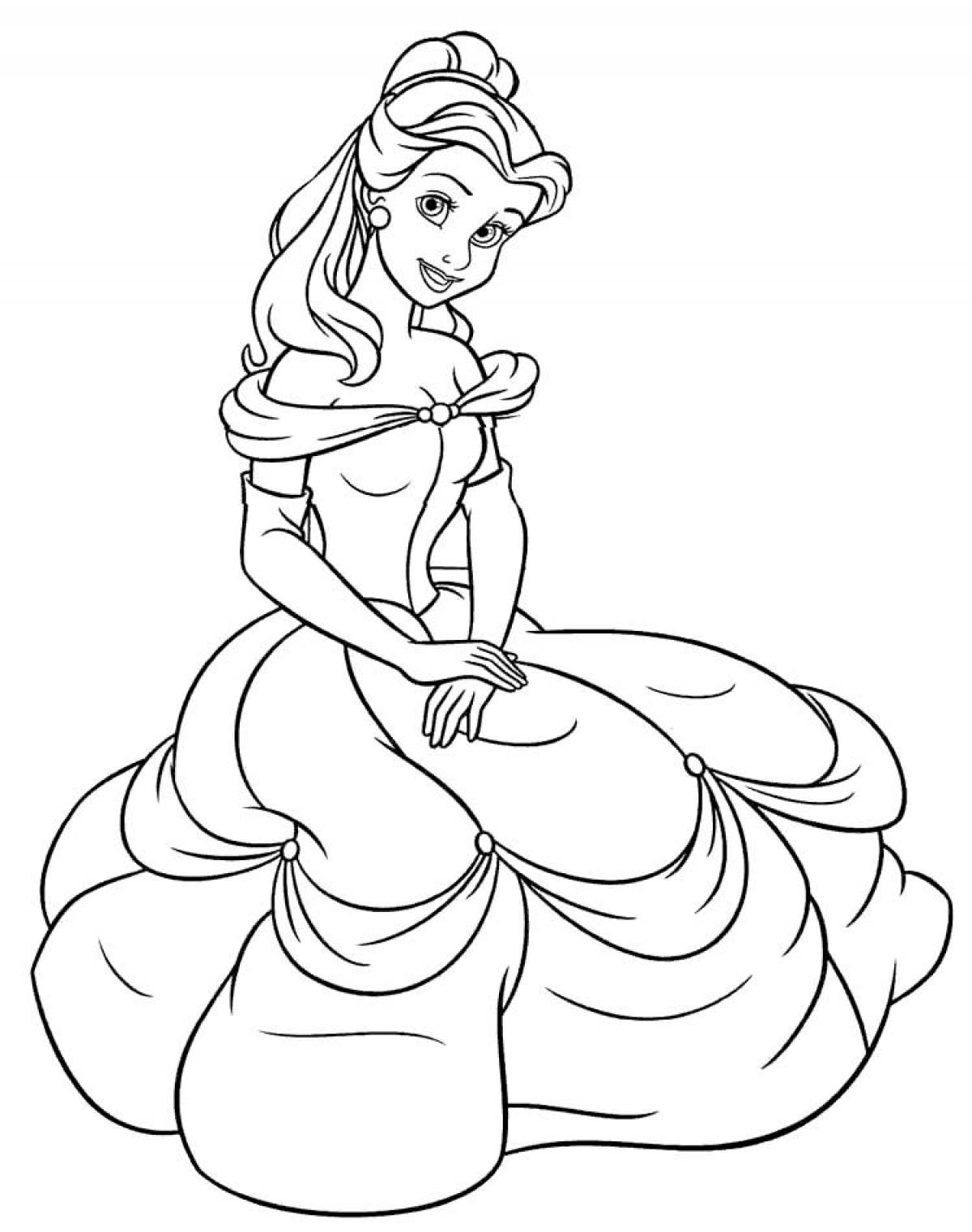Exquisite belle coloring page