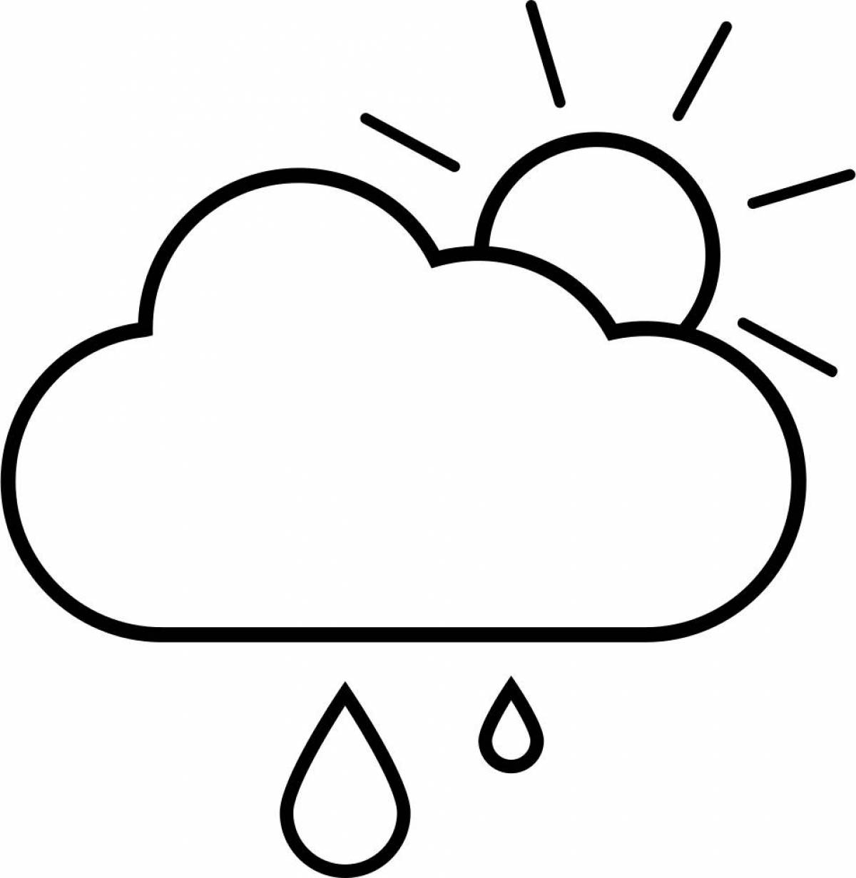 Fancy clouds coloring page