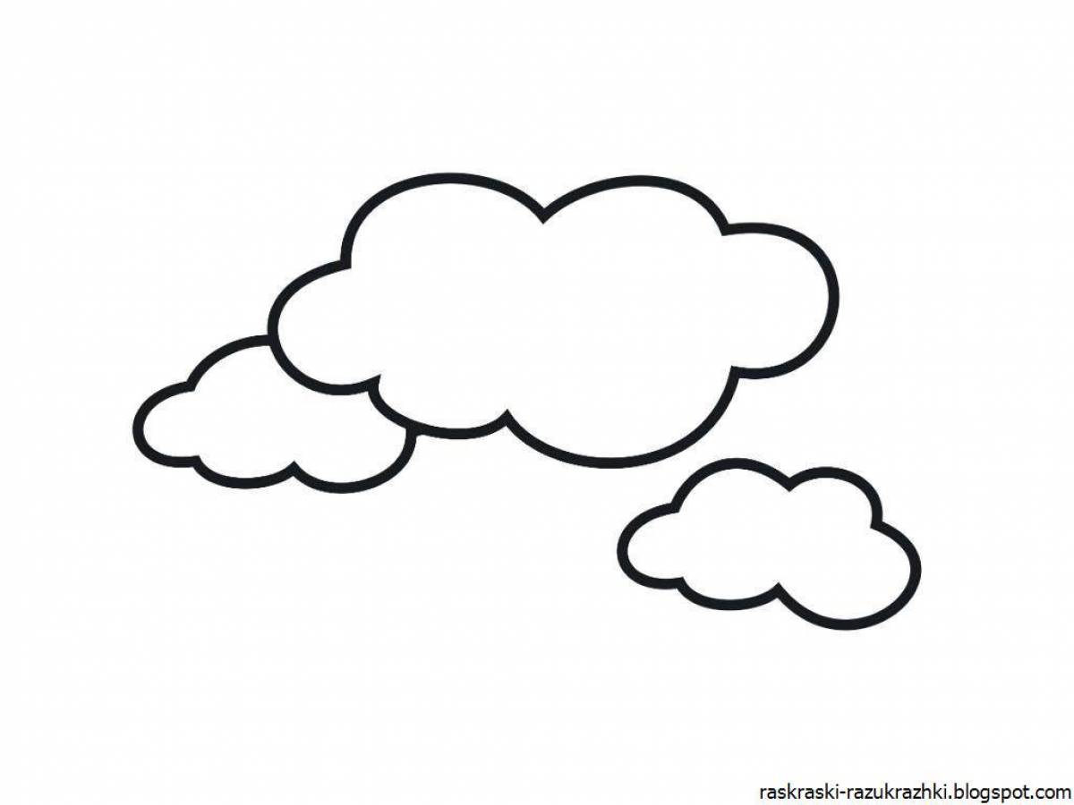 Glowing cloud coloring page