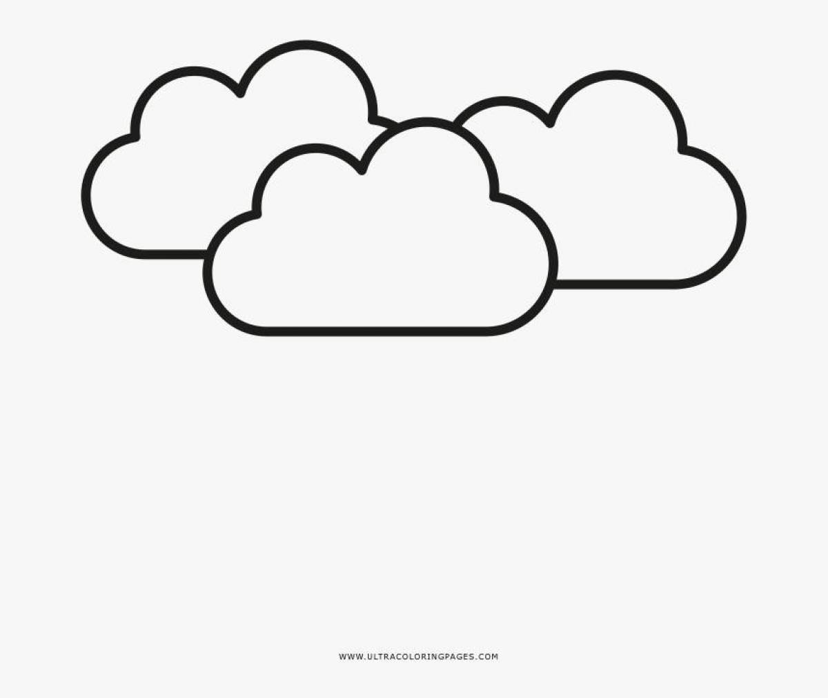 Игривая страница раскраски облаков