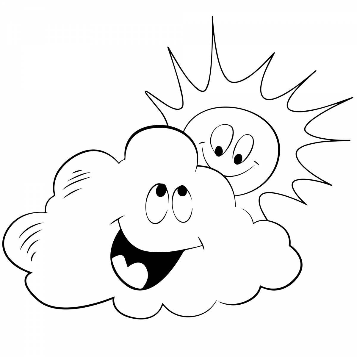 Glittering clouds coloring page