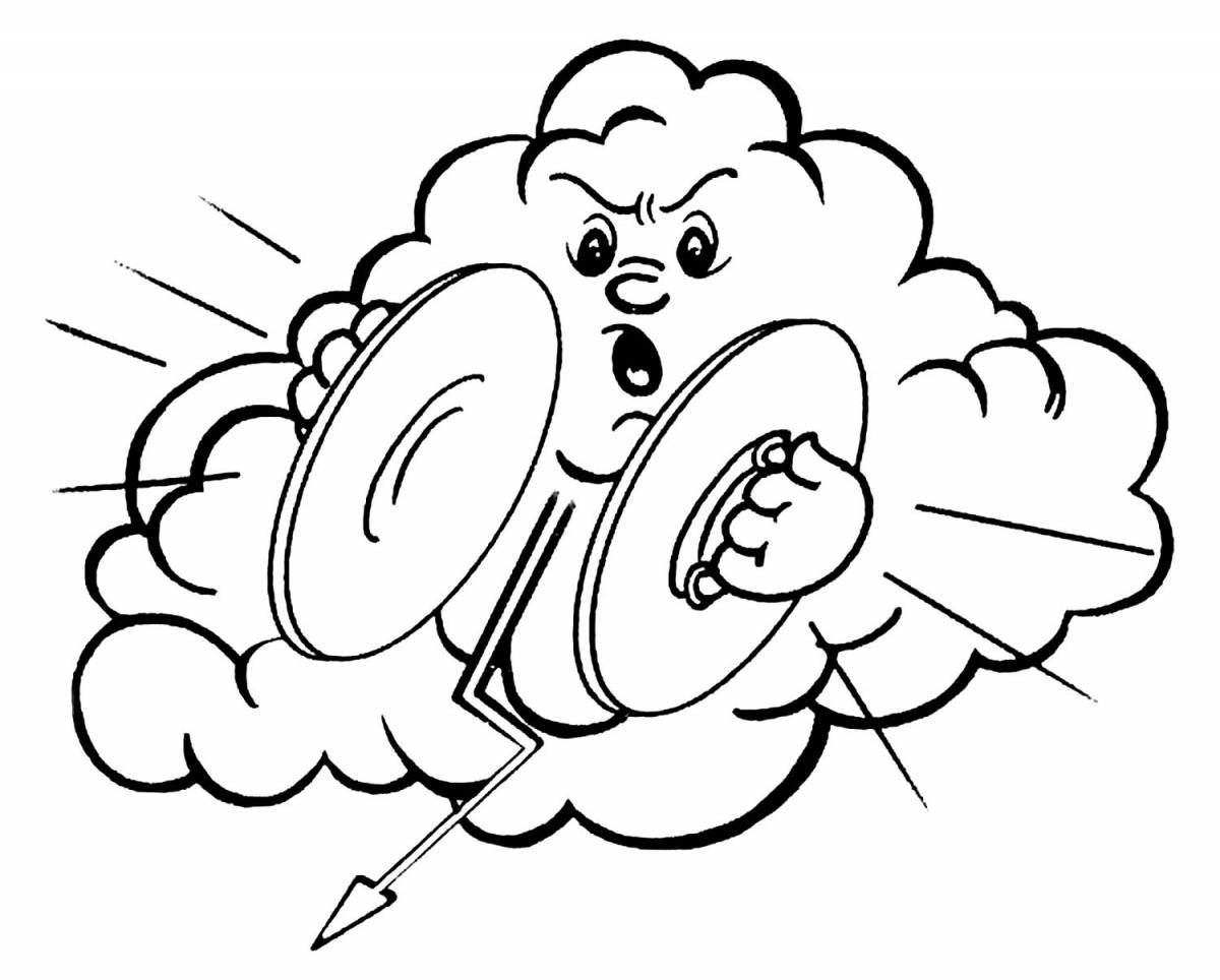 Shimmering clouds coloring page