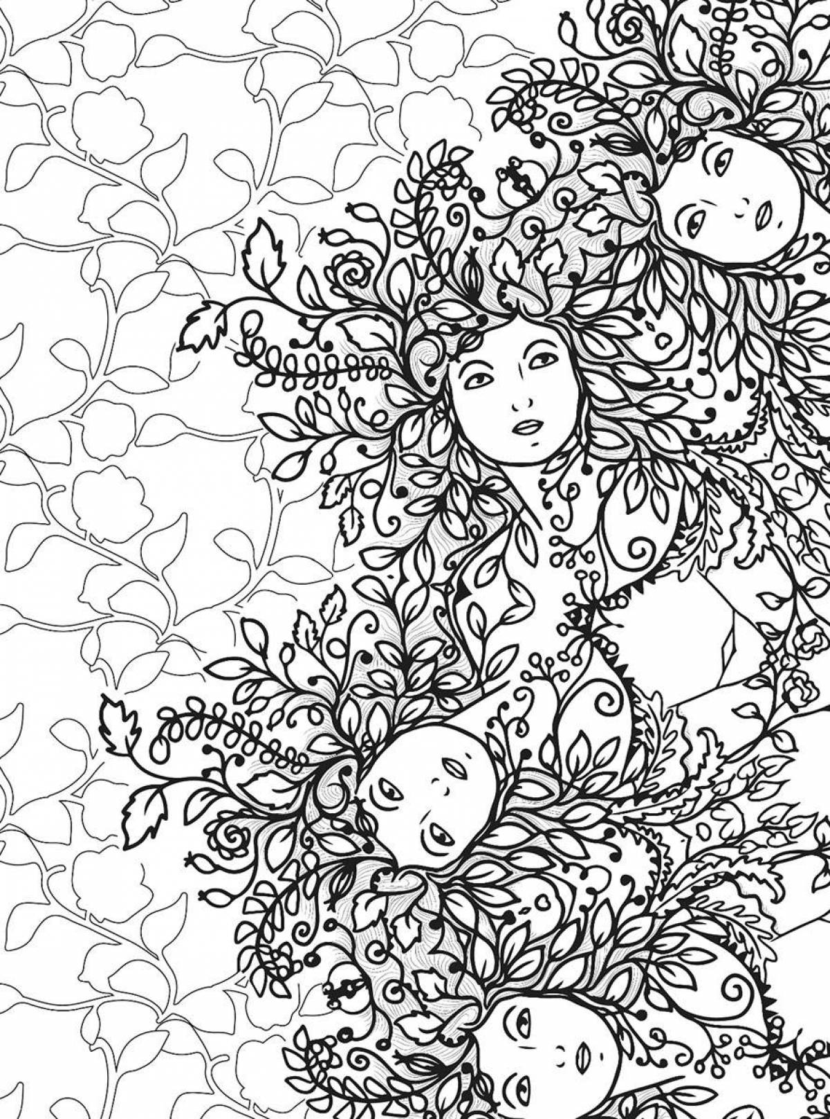 Color-frenzy coloring page art