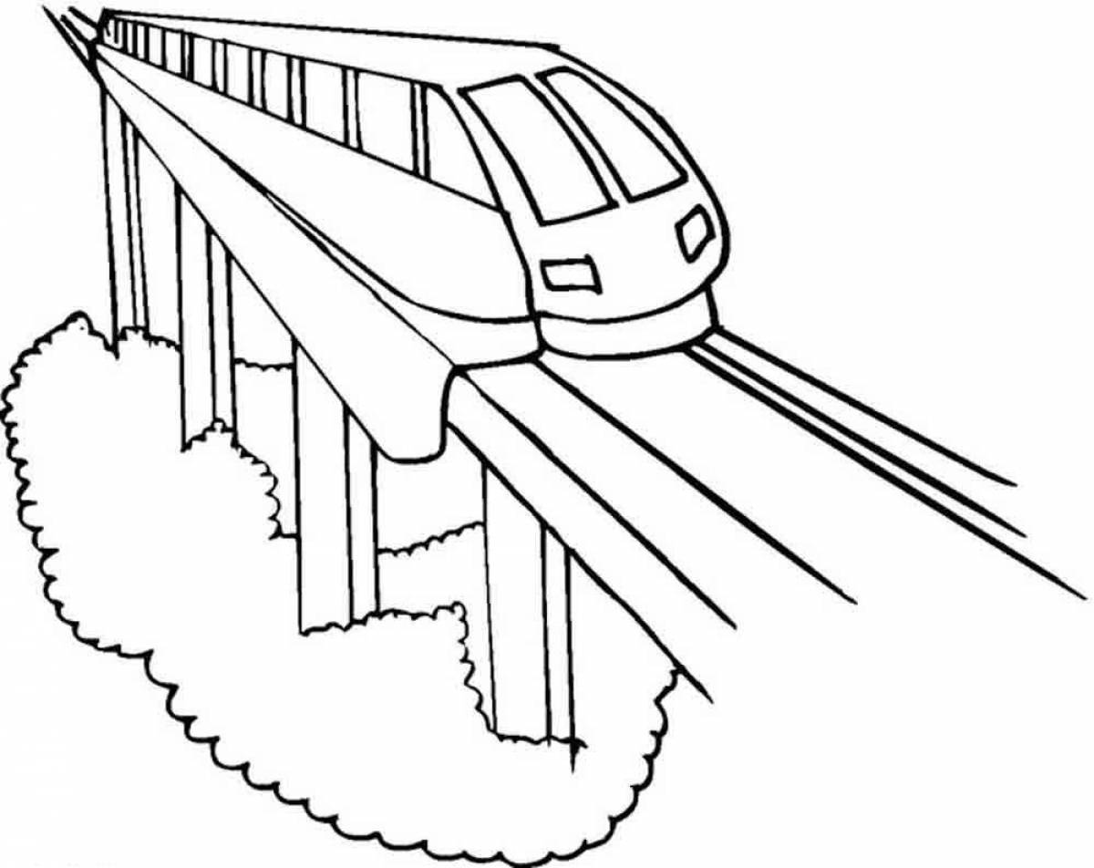 Colorful electric train coloring book