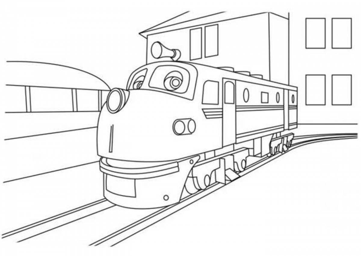 Gorgeous Electric Train coloring page