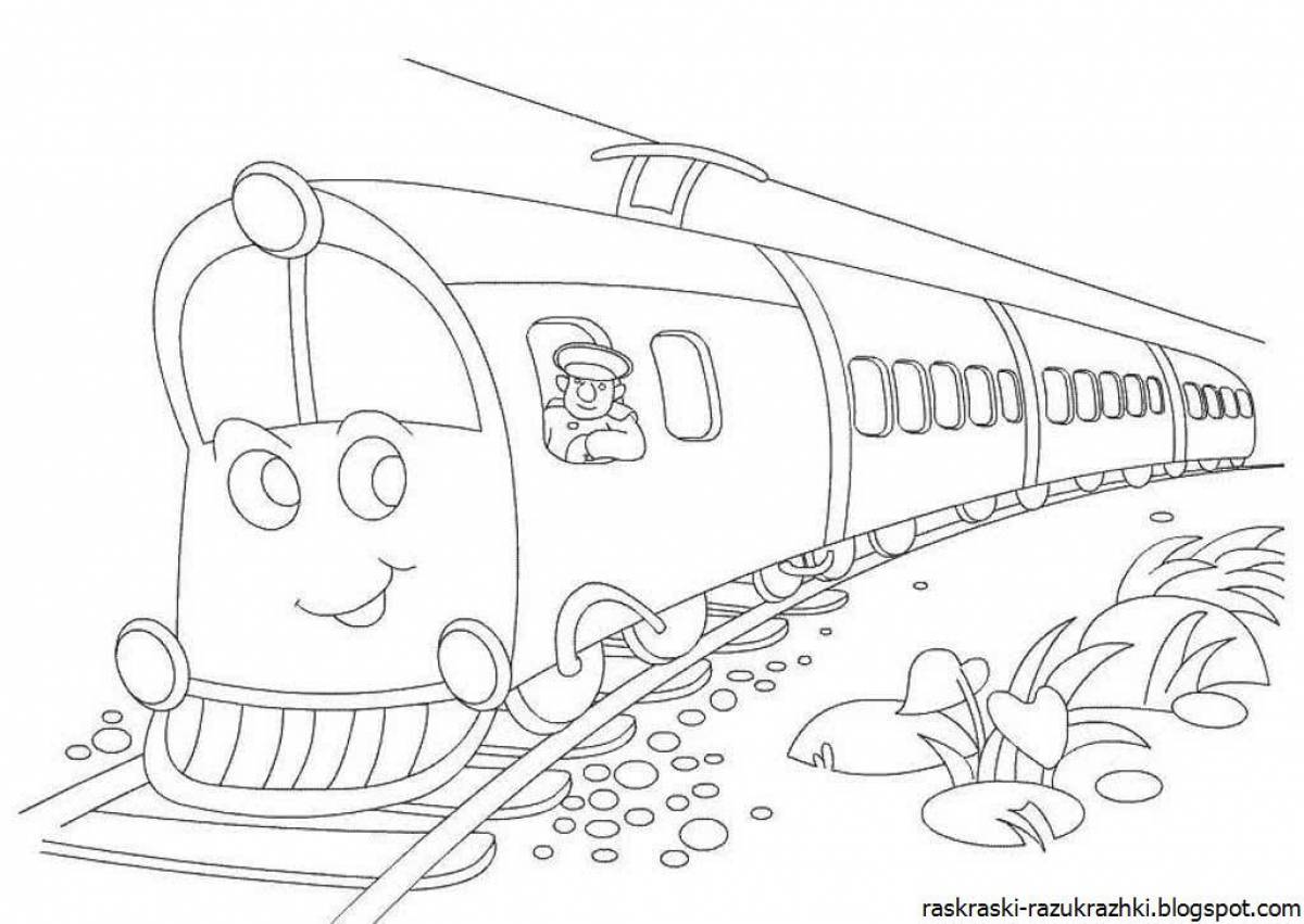 Gorgeous electric train coloring page