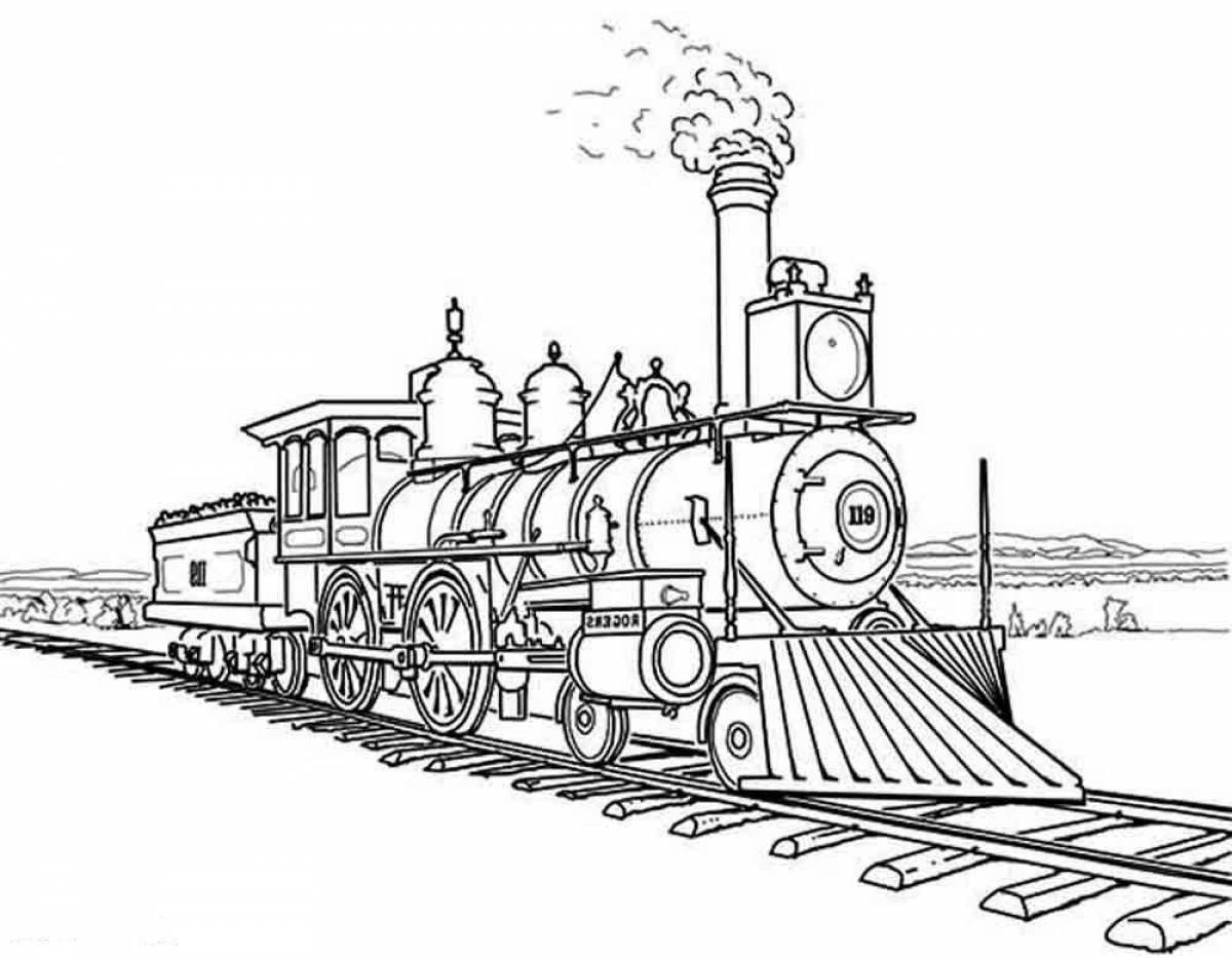 Glitter train coloring page