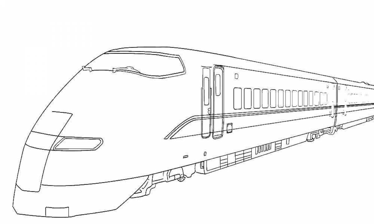 Shiny train coloring page