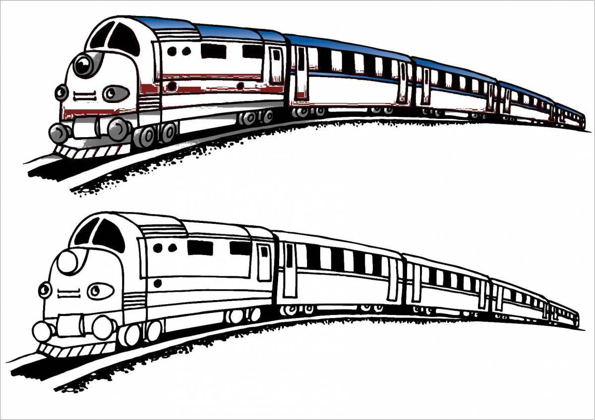 Coloring book bold electric train
