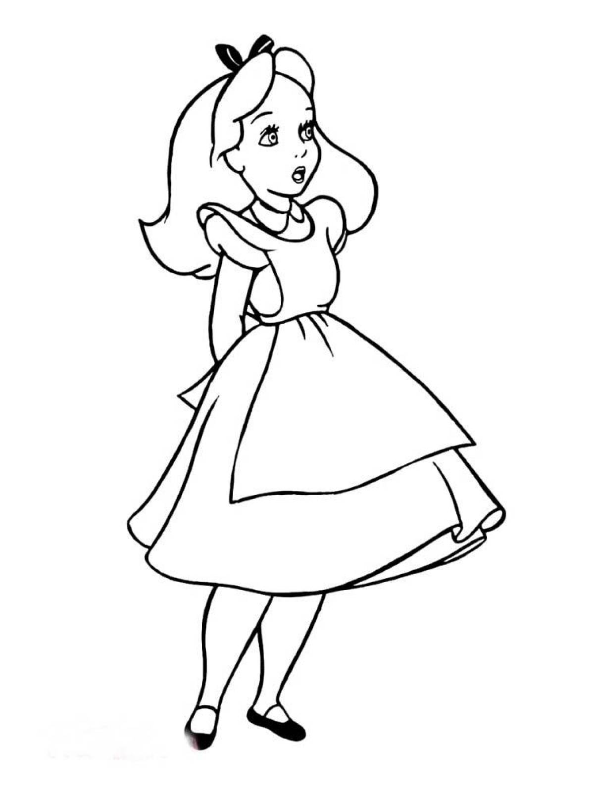 Adorable alice find coloring page