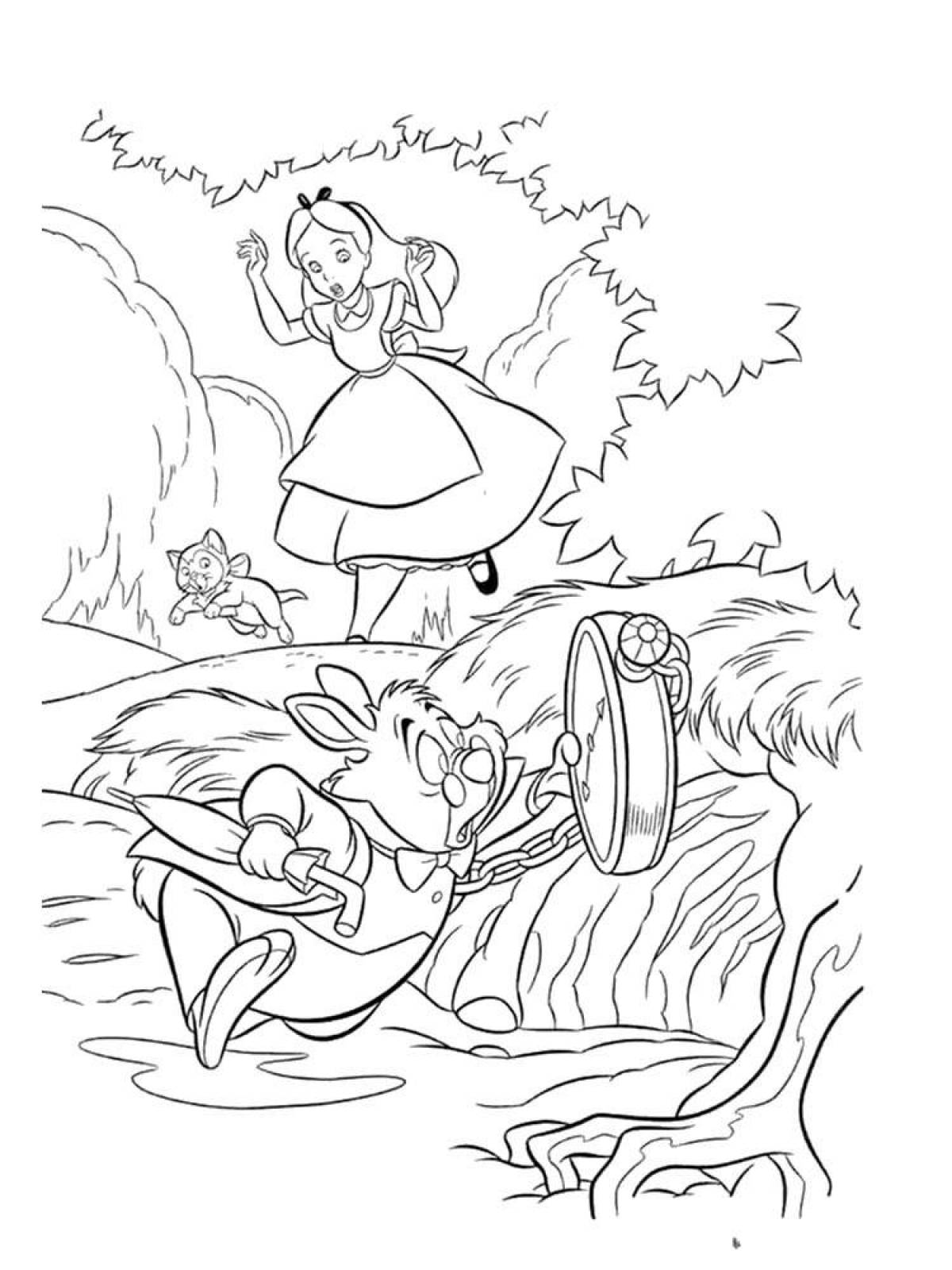 Gorgeous alice find coloring page