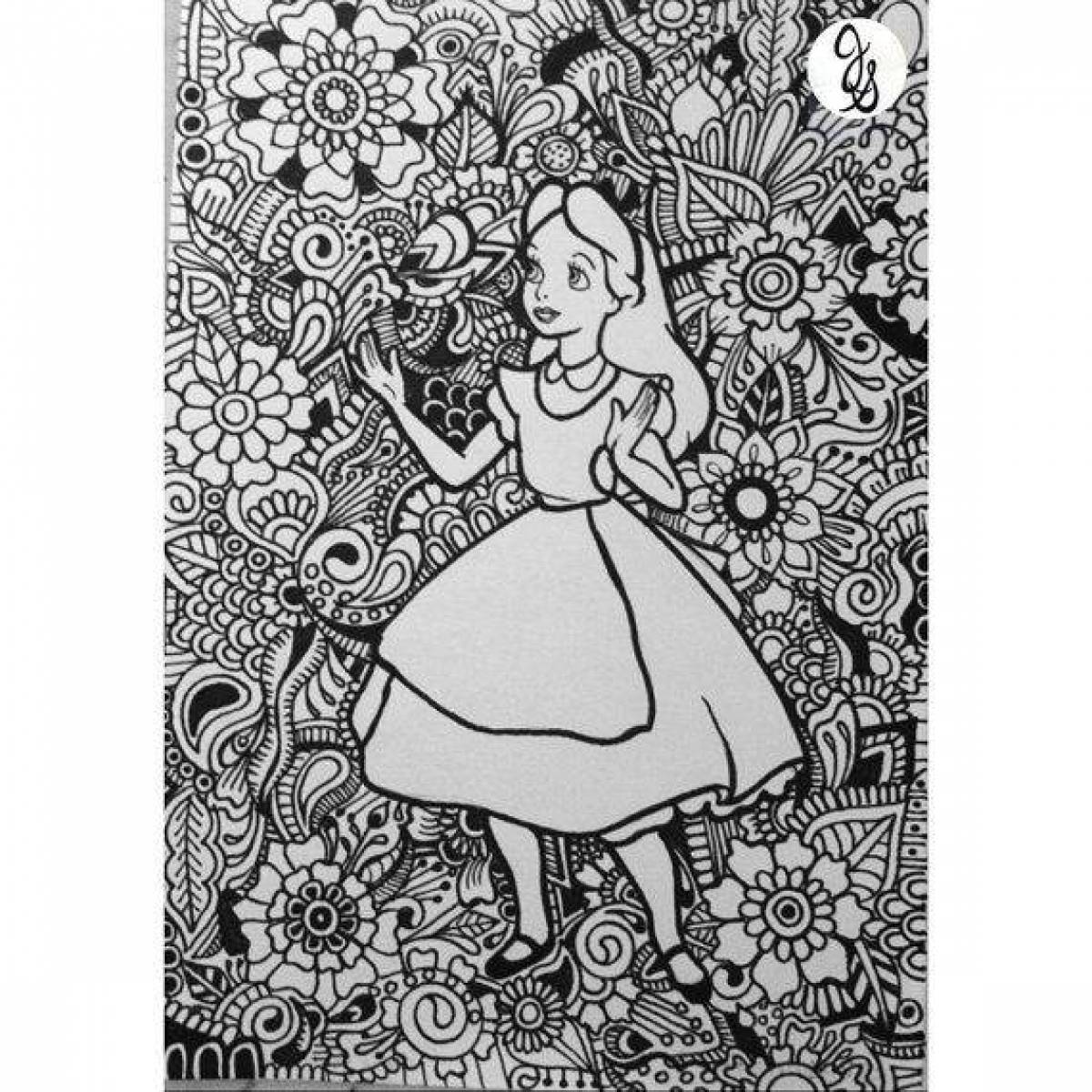 Fairy alice find coloring page