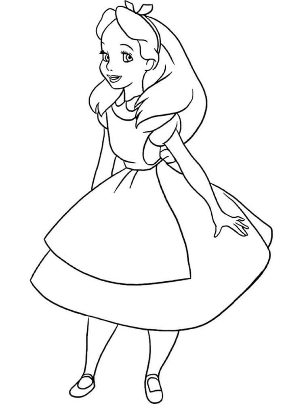 Playful alice find coloring page