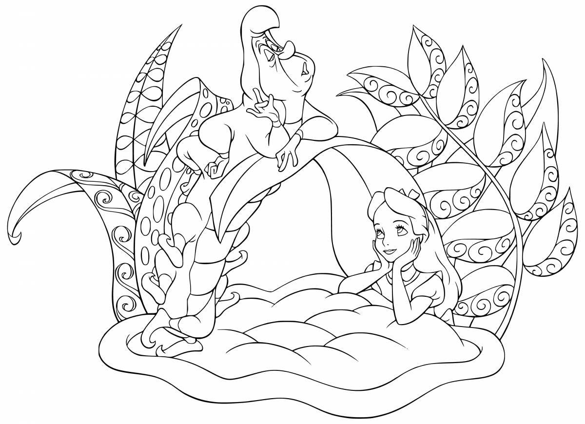Fun find alice coloring page