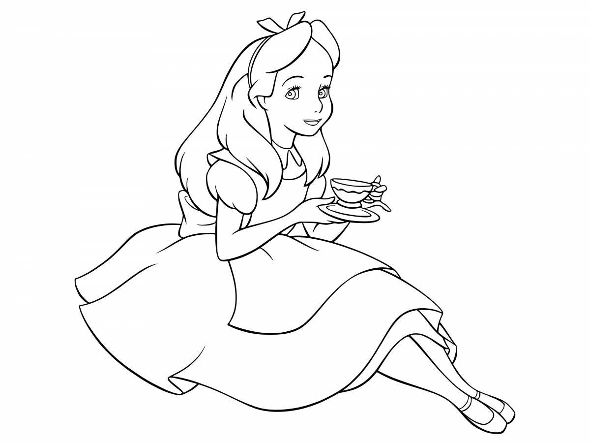 Exciting find alice coloring page