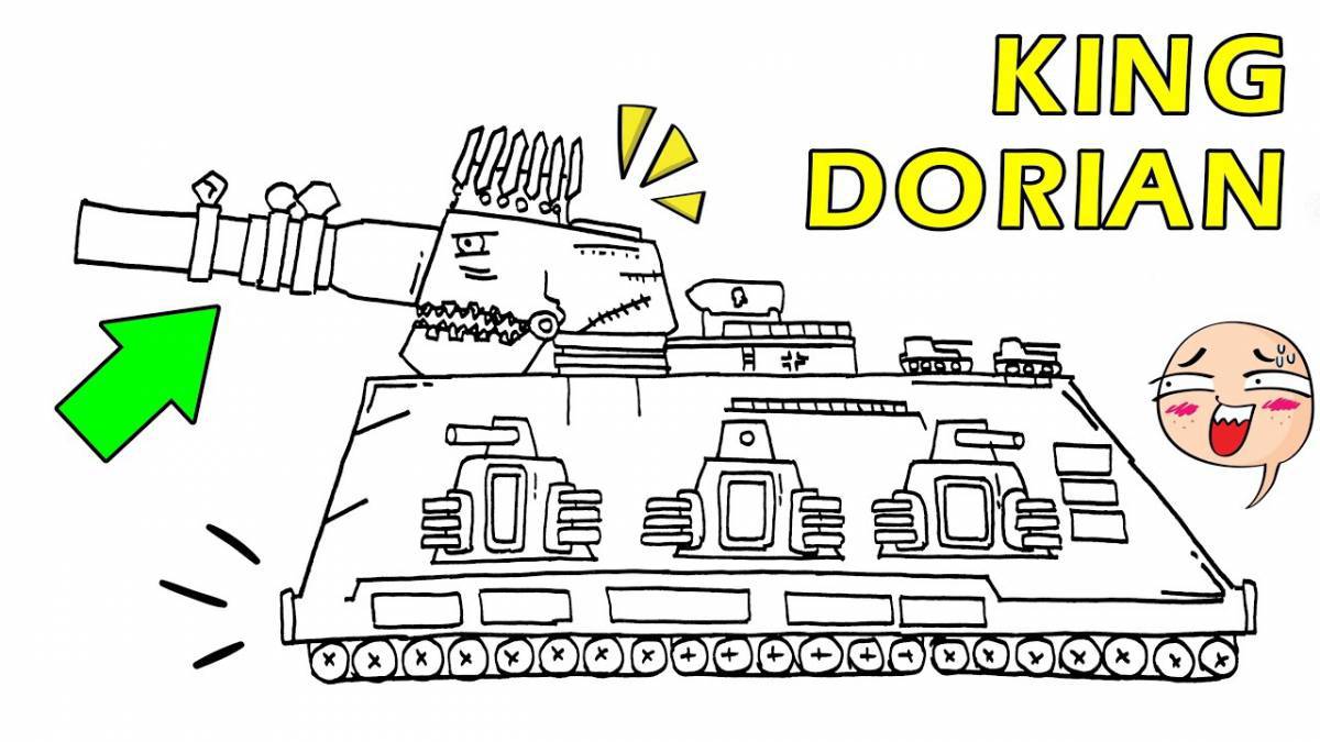 Amazing dora tank coloring page