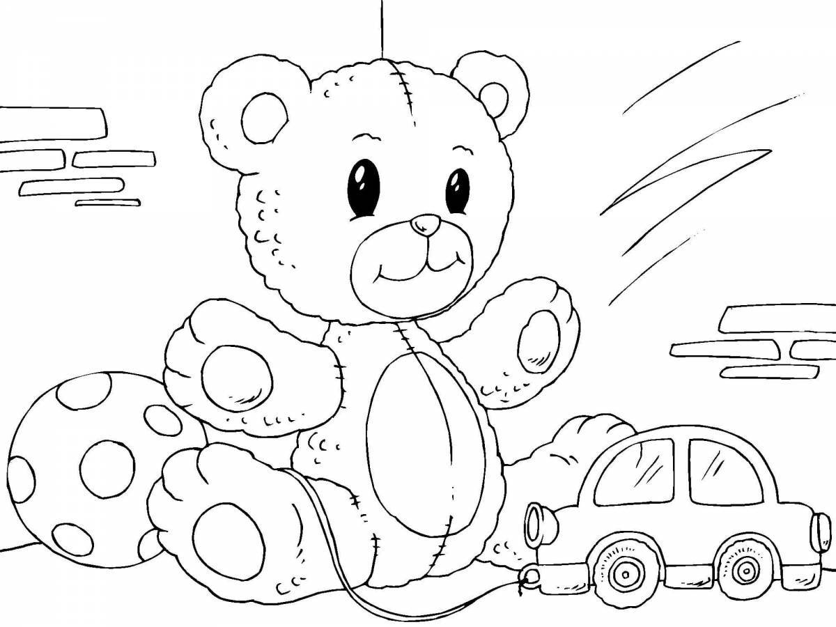 Fluffy teddy bear coloring page