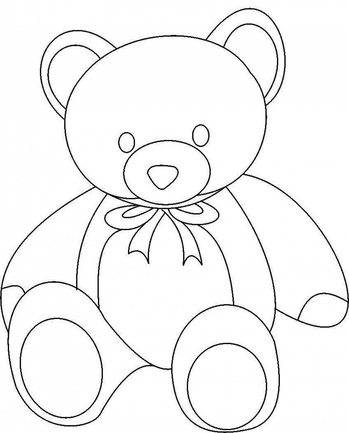 Coloring page happy teddy bear