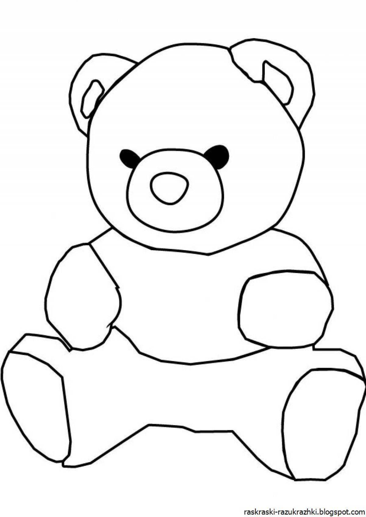 Coloring book winking teddy bear