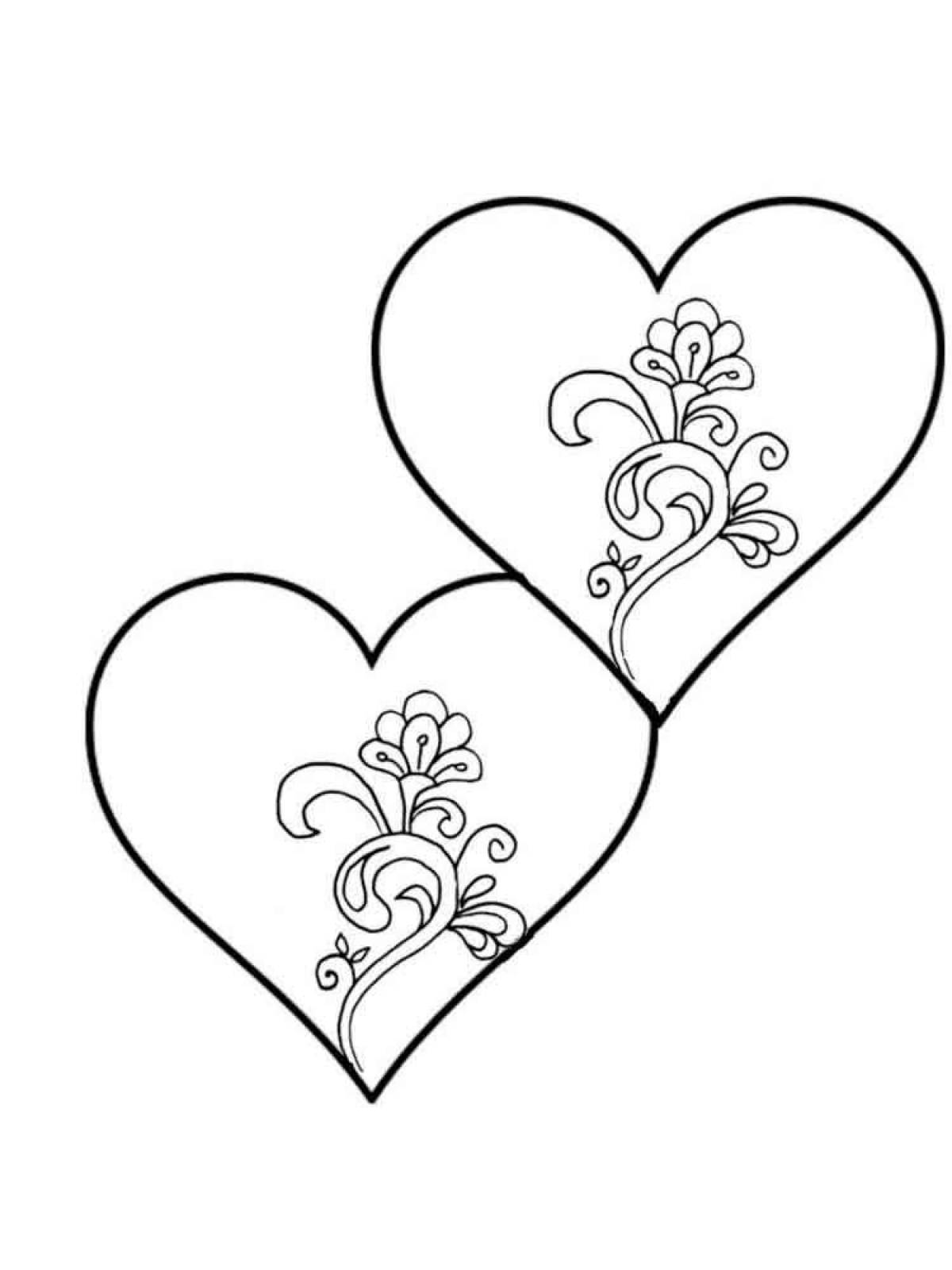 Amazing heart coloring page