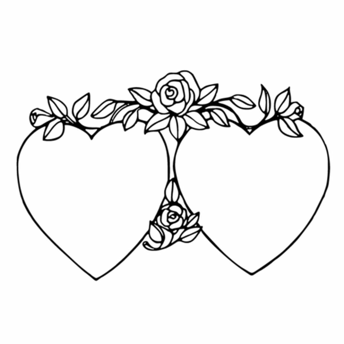Beautiful heart coloring page