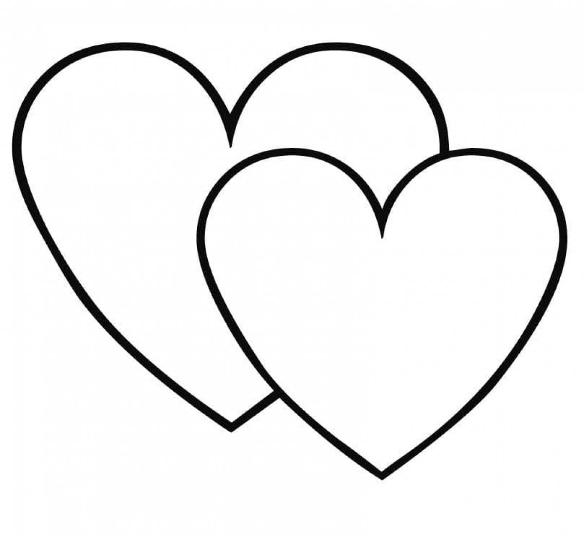 Colored heart coloring page
