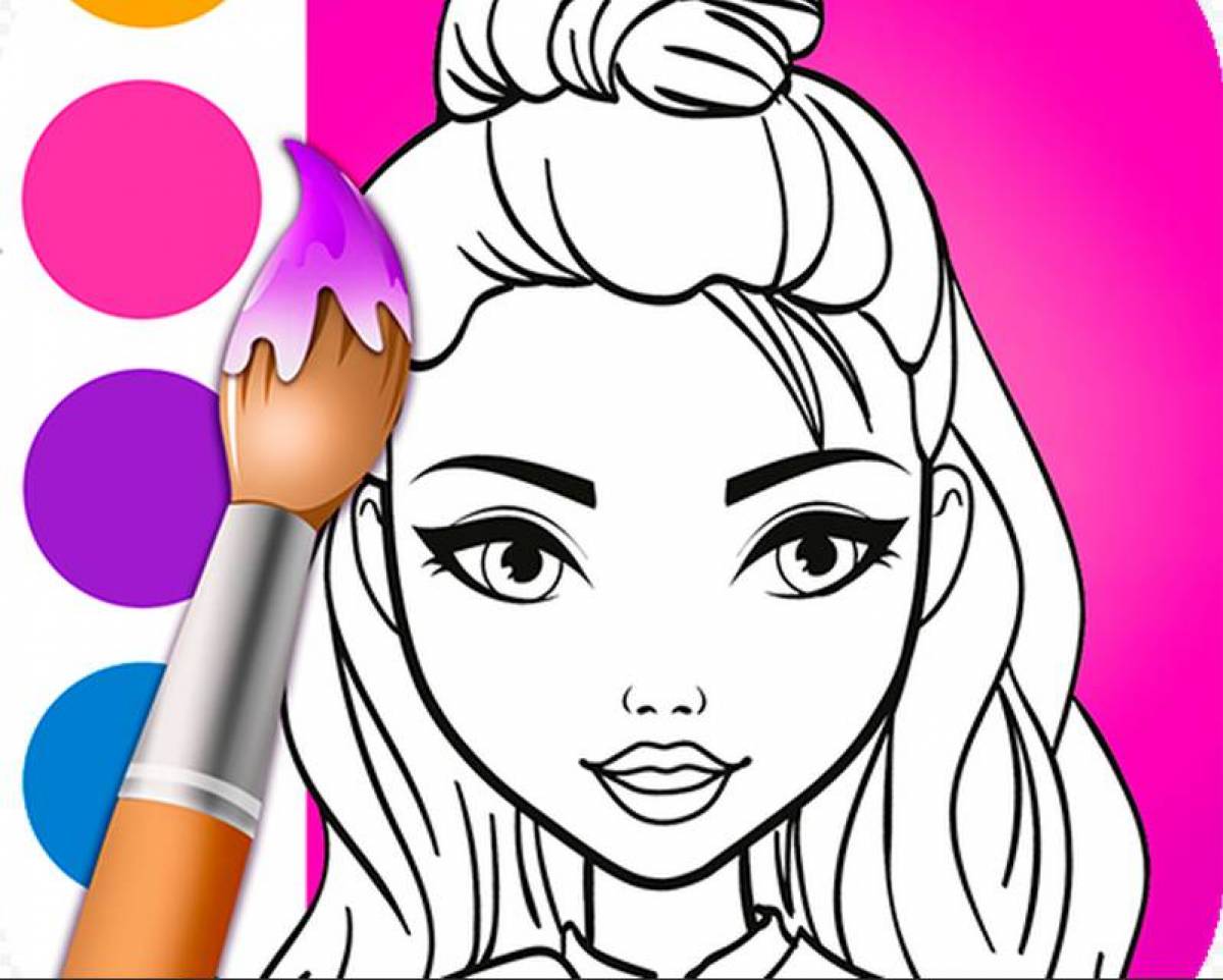 Glitter makeup coloring book for girls