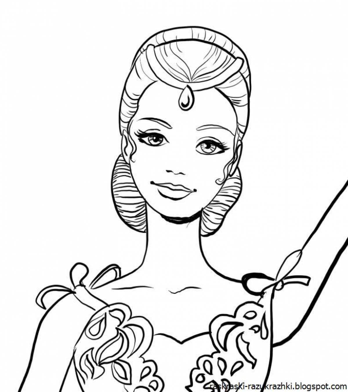 Coloring page dazzling makeup for girls