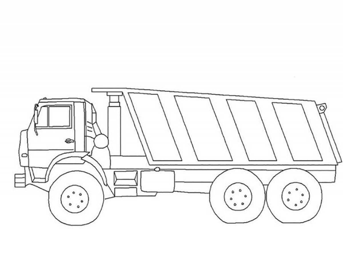 Sweet kamaz coloring for kids