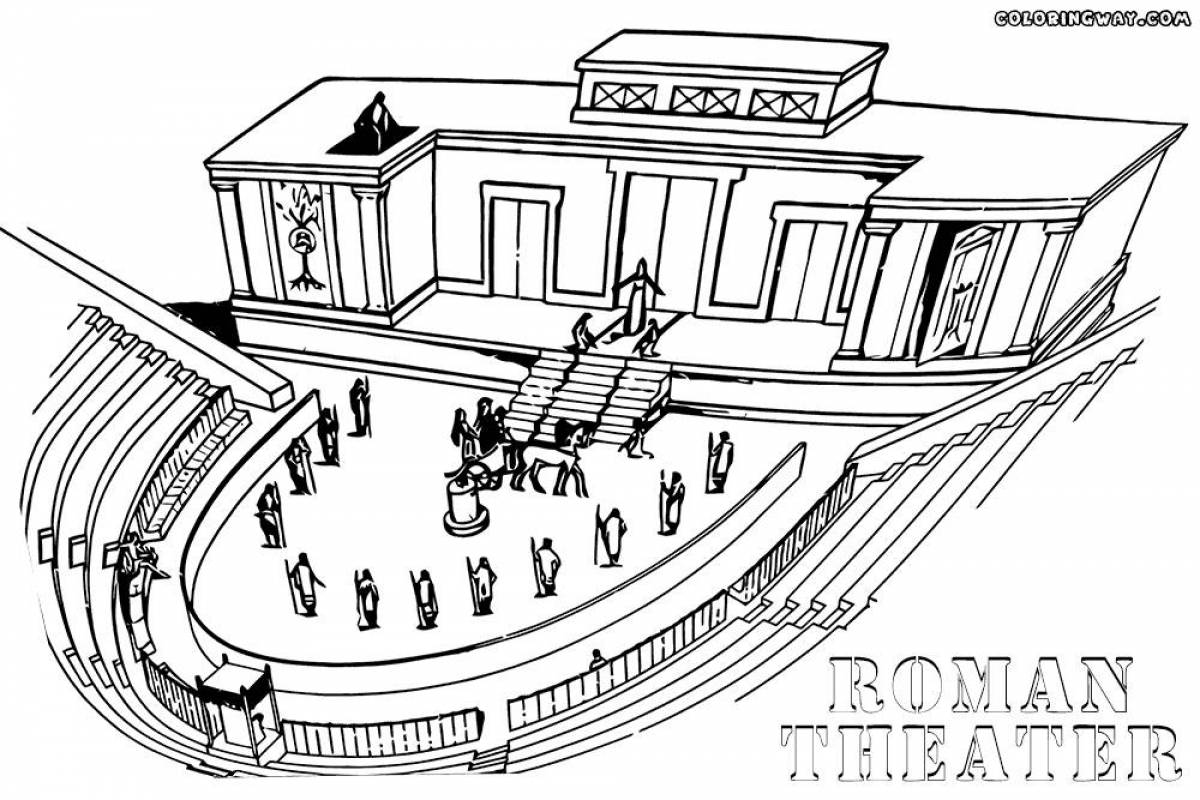Elegant theater coloring page