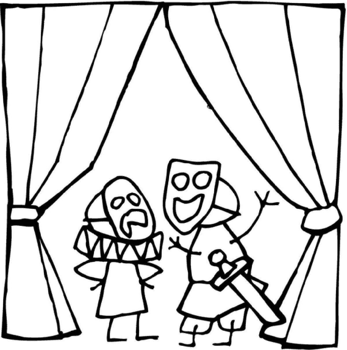 Fantastic theater coloring page
