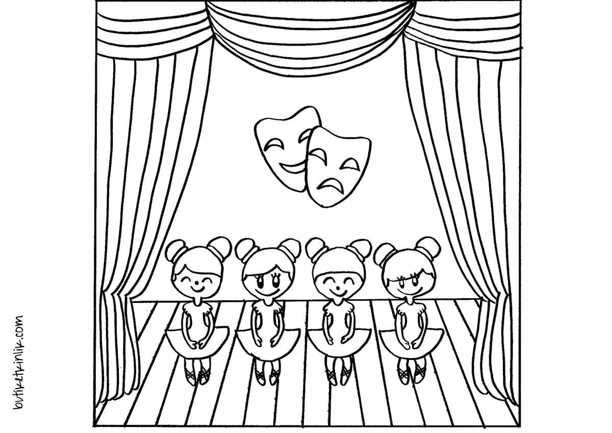 Blooming theater coloring page