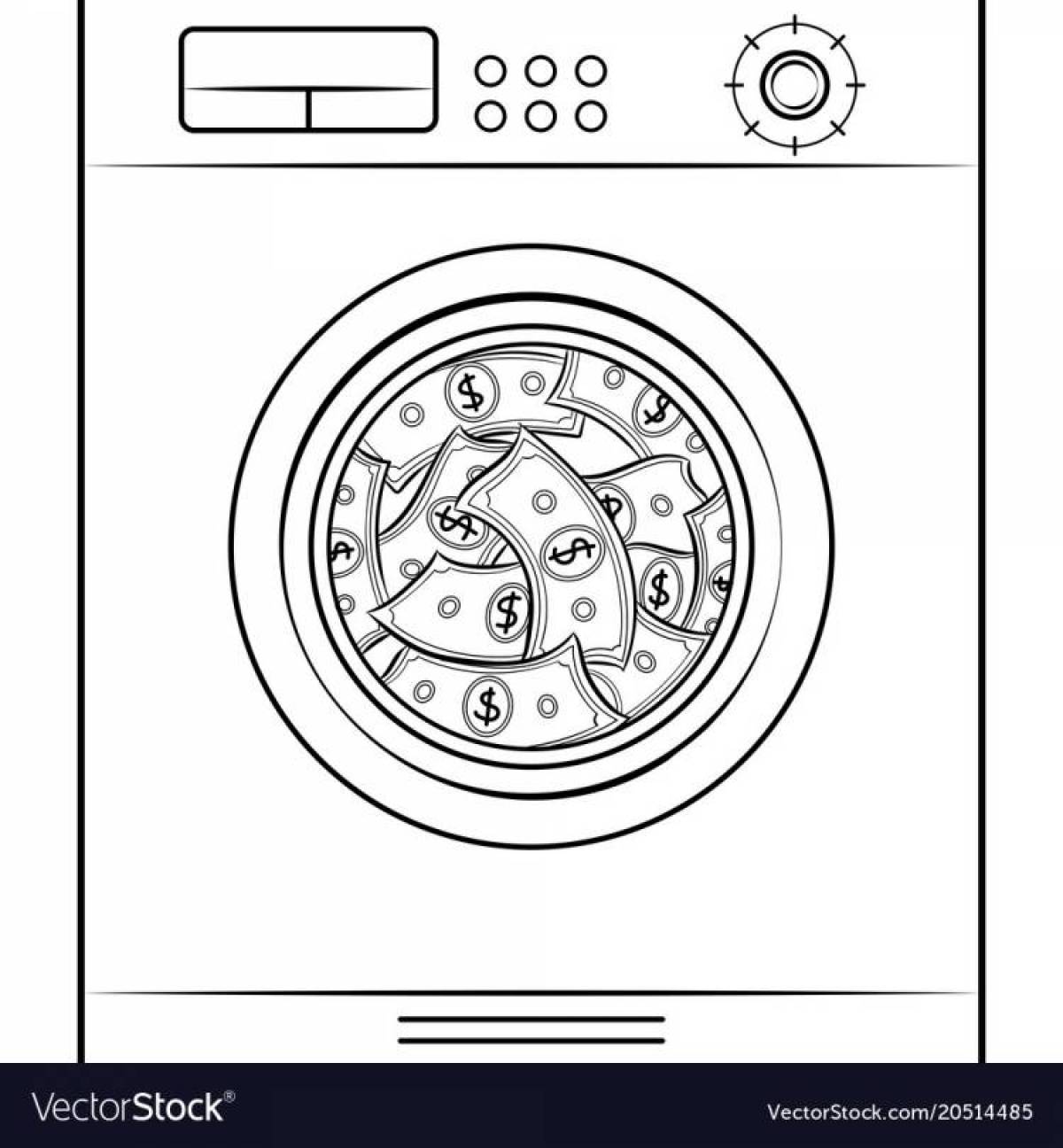 Coloring page of a washing machine