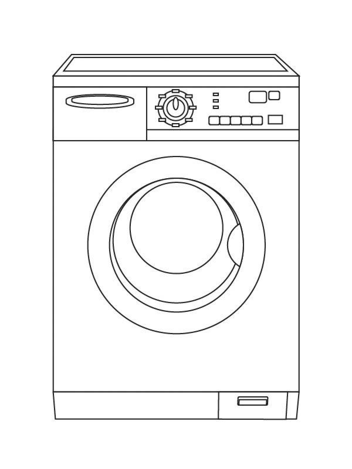 Wonderful washing machine coloring page
