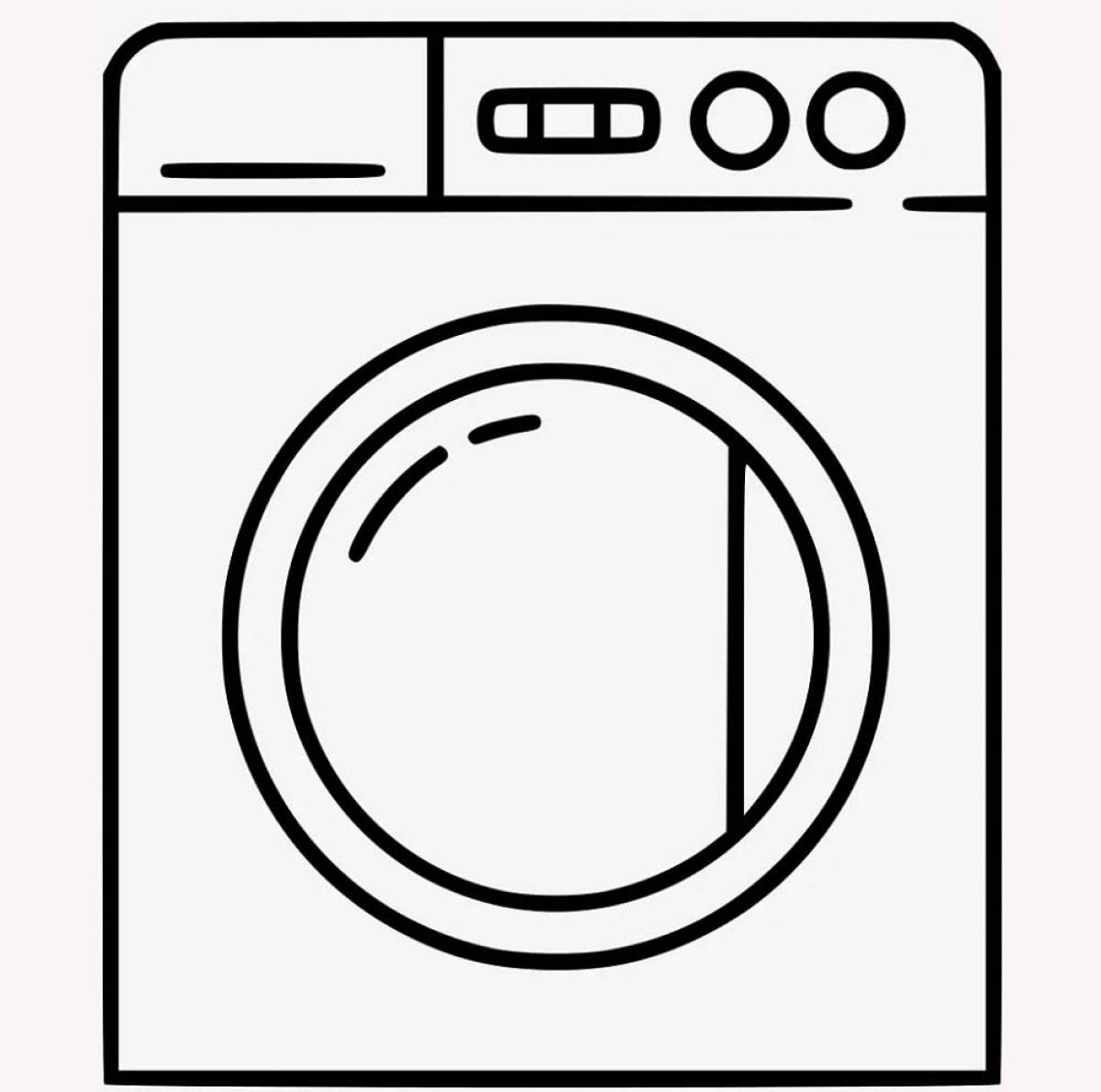Cute washing machine coloring page