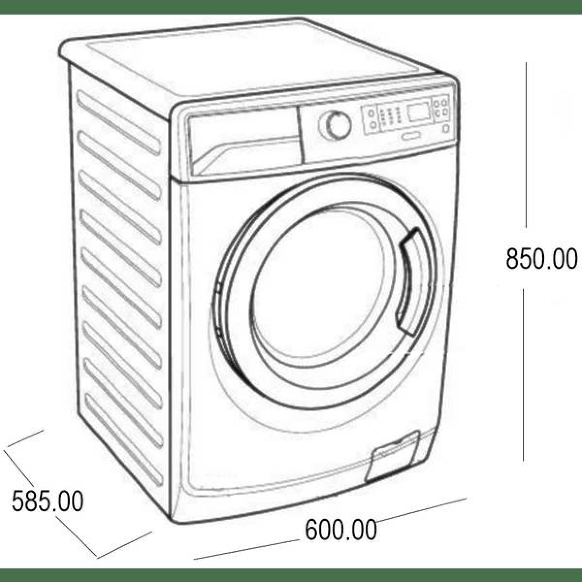 Modern washing machine coloring page