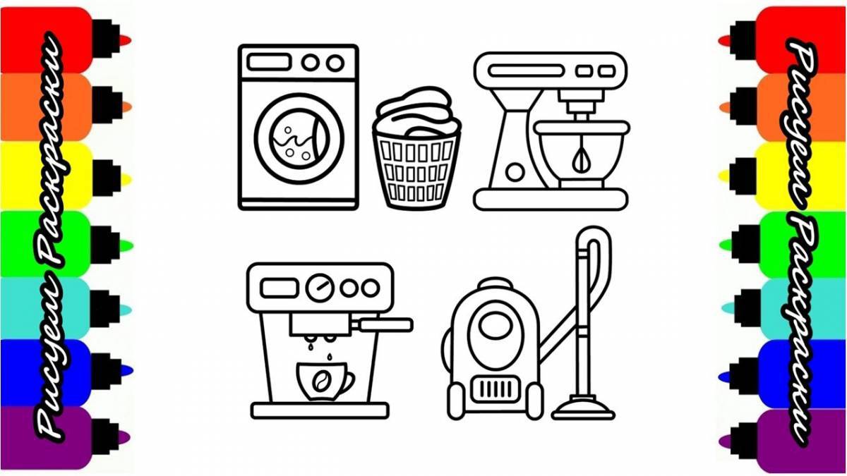 Creative washing machine coloring page
