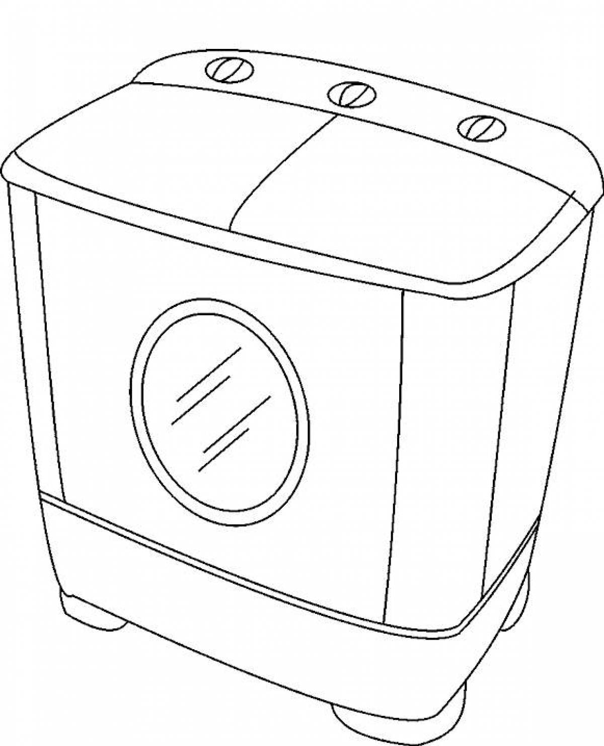 Innovative washing machine coloring page
