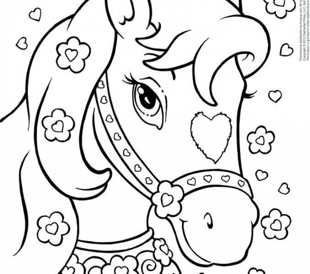 Gorgeous horse coloring pages for girls