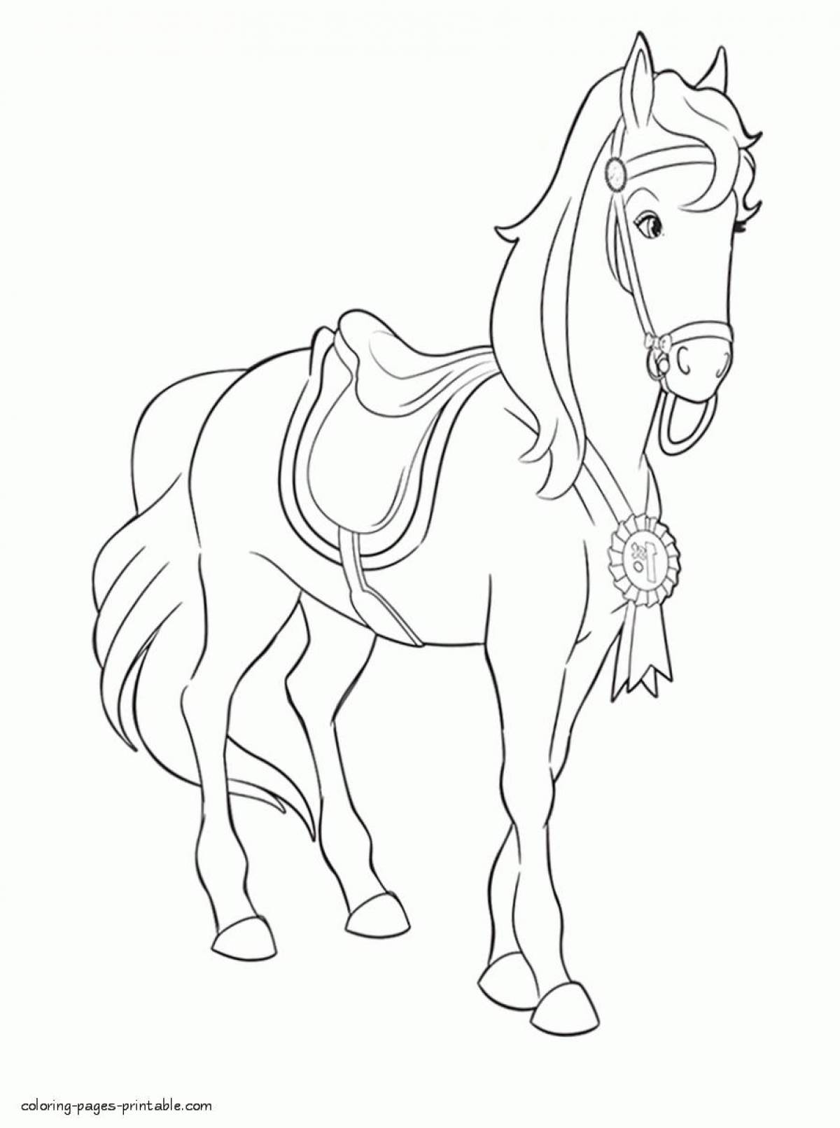 Изысканные раскраски лошадей для девочек