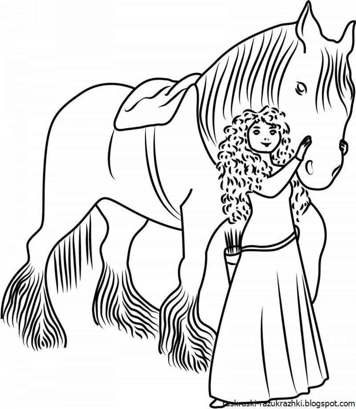 Fun horse coloring for girls