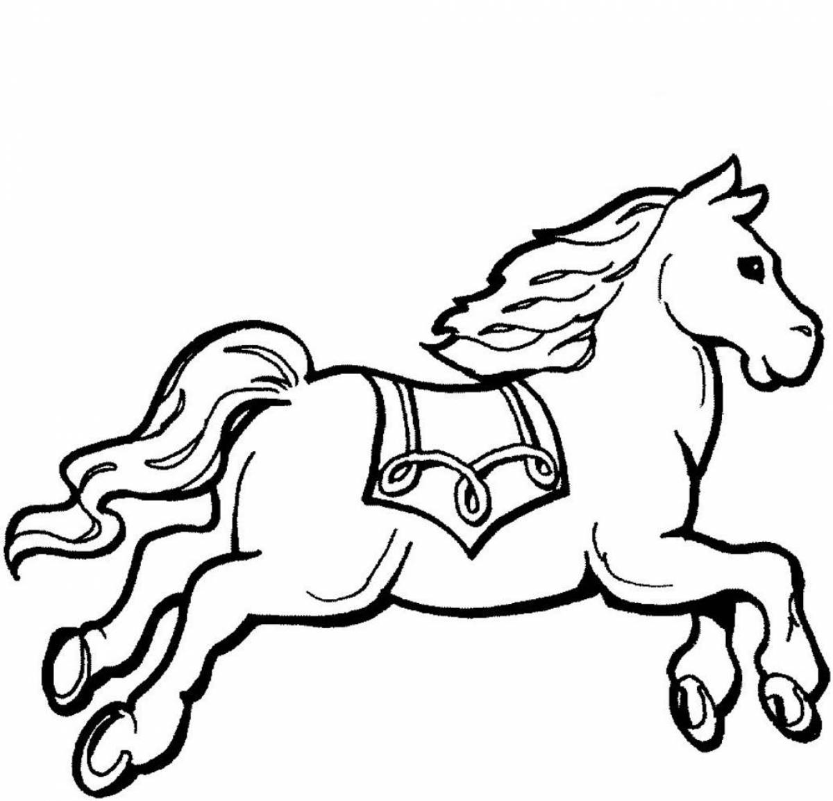 Violent horse coloring pages for girls